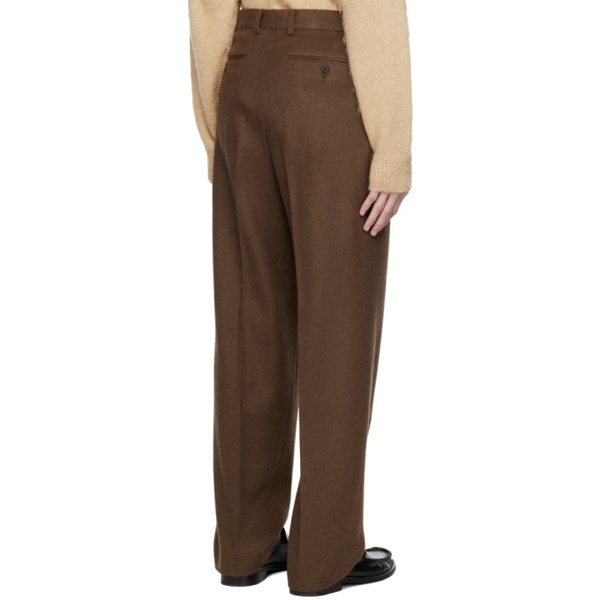  오라리 AURALEE Brown Pleated Trousers 241484M191000