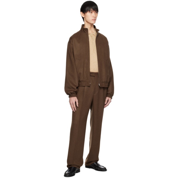  오라리 AURALEE Brown Pleated Trousers 241484M191000