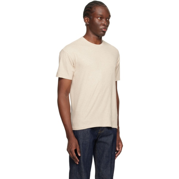  오라리 AURALEE Beige Seamless T-Shirt 242484M213003