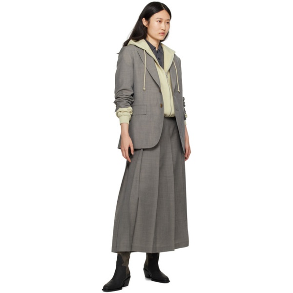  오라리 AURALEE Gray Pleated Midi Skirt 241484F092004
