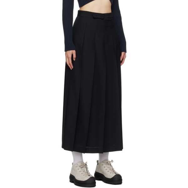  오라리 AURALEE Black Pleated Midi Skirt 241484F092001