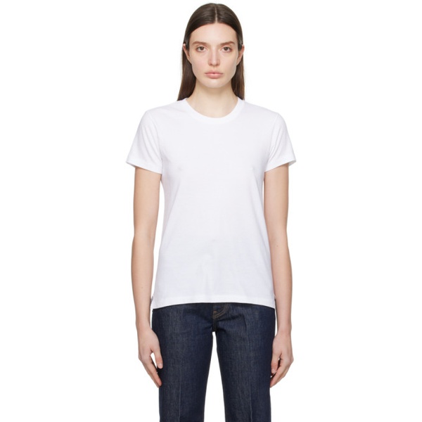  오라리 AURALEE White Seamless T-Shirt 242484F110005