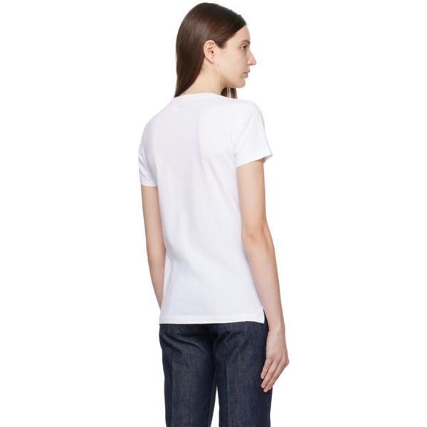  오라리 AURALEE White Seamless T-Shirt 242484F110005
