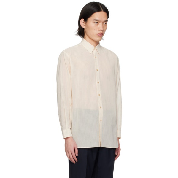  오라리 AURALEE Beige Striped Shirt 241484M192002