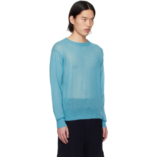  오라리 AURALEE Blue Semi-sheer Sweater 241484M201007