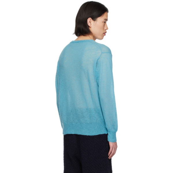  오라리 AURALEE Blue Semi-sheer Sweater 241484M201007