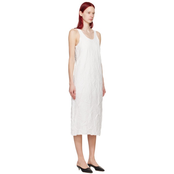  오라리 AURALEE White Winkled Midi Dress 242484F054000