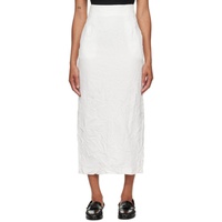 오라리 AURALEE White Wrinkled Maxi Skirt 242484F093000