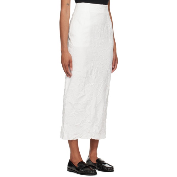  오라리 AURALEE White Wrinkled Maxi Skirt 242484F093000