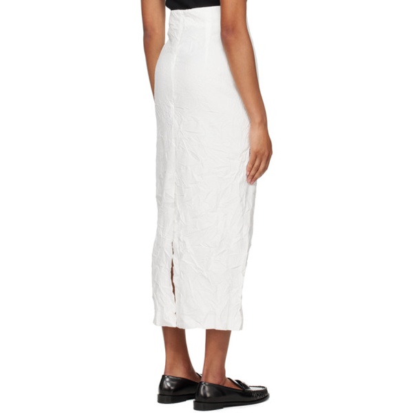  오라리 AURALEE White Wrinkled Maxi Skirt 242484F093000