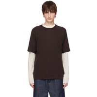 오라리 AURALEE Brown Super Soft T-Shirt 242484M213006