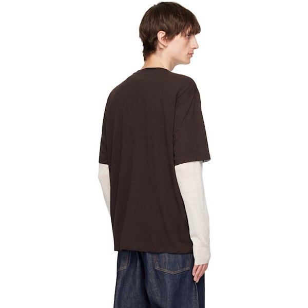 오라리 AURALEE Brown Super Soft T-Shirt 242484M213006