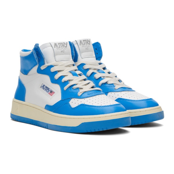  AUTRY Blue & White Medalist Sneakers 232954M236002