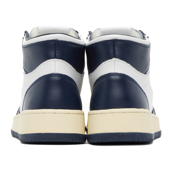  AUTRY Navy & White Medalist Sneakers 232954M236003