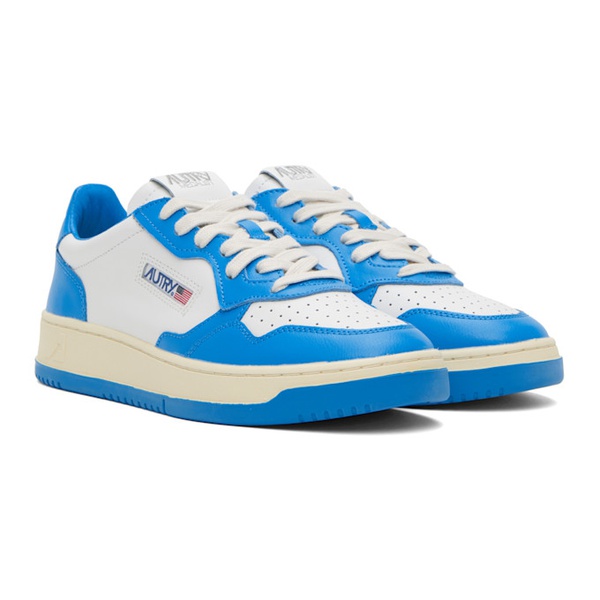  AUTRY White & Blue Medalist Low Sneakers 232954M237015
