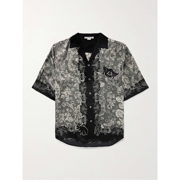 아크네스튜디오 아크네 스튜디오 ACNE STUDIOS Sowen Camp-Collar Printed Satin Shirt 1647597330121170