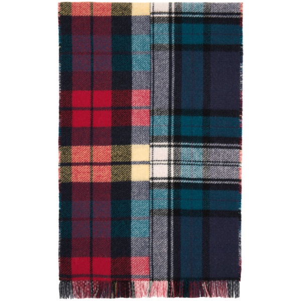 아크네스튜디오 아크네 스튜디오 Acne Studios Red & Blue Mixed Check Scarf 232129M150056