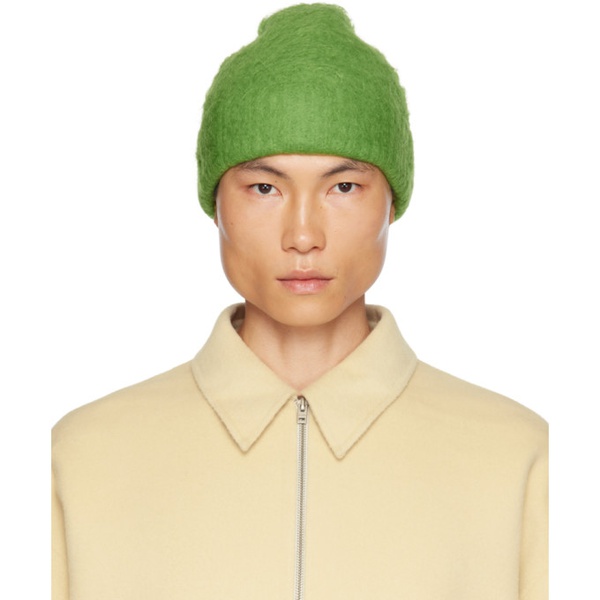 아크네스튜디오 아크네 스튜디오 Acne Studios Green Wool Mohair Beanie 232129M138021