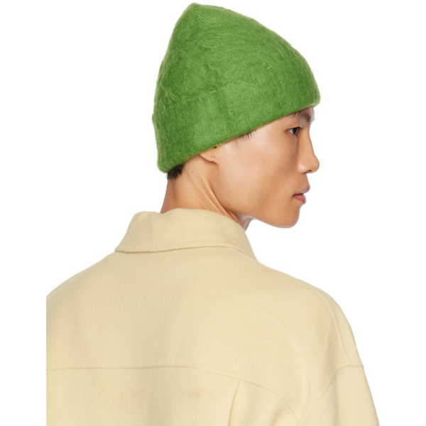 아크네스튜디오 아크네 스튜디오 Acne Studios Green Wool Mohair Beanie 232129M138021