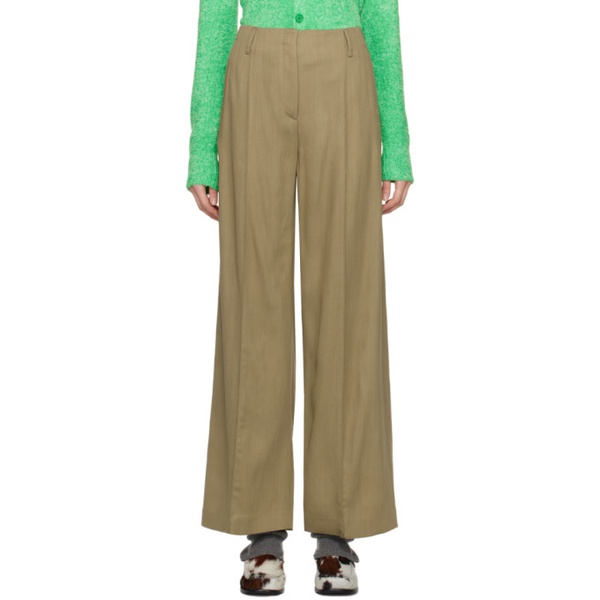 아크네스튜디오 아크네 스튜디오 Acne Studios Khaki Straight-Leg Trousers 241129F087003