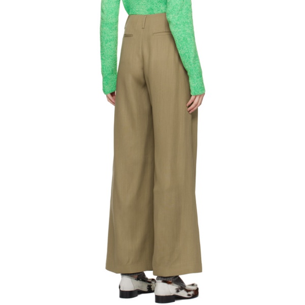 아크네스튜디오 아크네 스튜디오 Acne Studios Khaki Straight-Leg Trousers 241129F087003