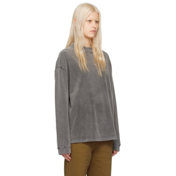 아크네스튜디오 아크네 스튜디오 Acne Studios Gray Faded Long Sleeve T-Shirt 241129F110024