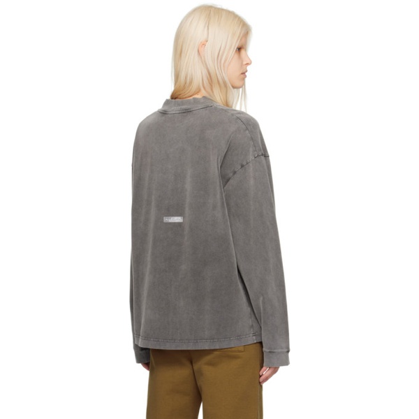아크네스튜디오 아크네 스튜디오 Acne Studios Gray Faded Long Sleeve T-Shirt 241129F110024