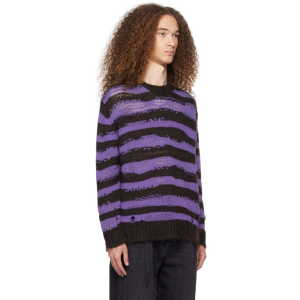 아크네스튜디오 아크네 스튜디오 Acne Studios Brown & Purple Distressed Sweater 241129M201012