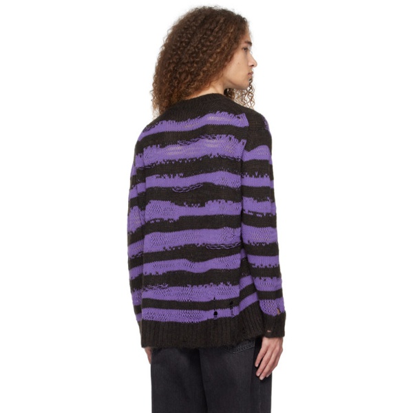 아크네스튜디오 아크네 스튜디오 Acne Studios Brown & Purple Distressed Sweater 241129M201012