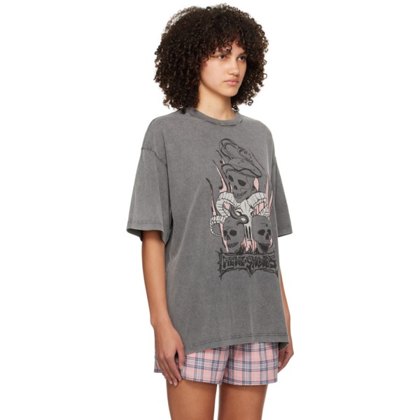 아크네스튜디오 아크네 스튜디오 Acne Studios Gray Faded T-Shirt 241129F110063