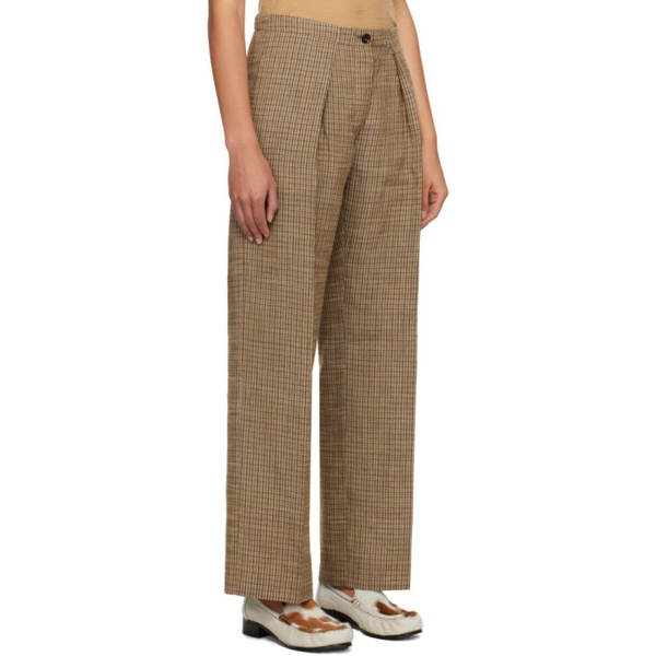 아크네스튜디오 아크네 스튜디오 Acne Studios Brown Check Trousers 241129F087020