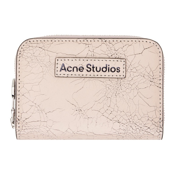 아크네스튜디오 아크네 스튜디오 Acne Studios Pink Leather Zip Wallet 241129M164029