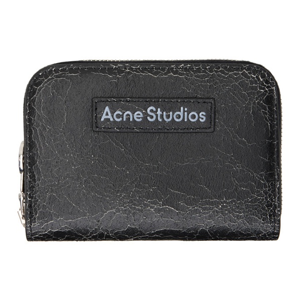 아크네스튜디오 아크네 스튜디오 Acne Studios Black Leather Zip Wallet 241129M164030