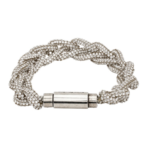 아크네스튜디오 아크네 스튜디오 Acne Studios Silver Crystal Cord Bracelet 241129M142006
