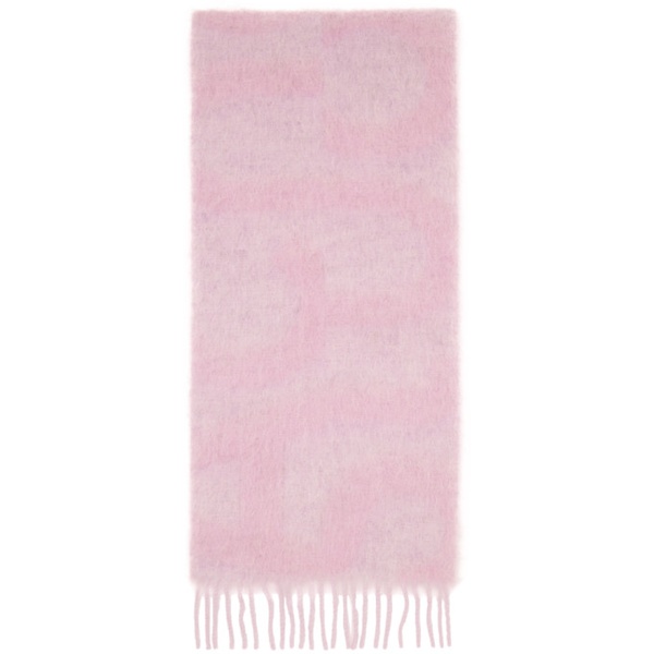 아크네스튜디오 아크네 스튜디오 Acne Studios Pink Logo Scarf 241129M150079