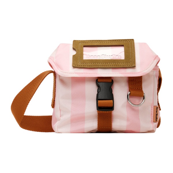 아크네스튜디오 아크네 스튜디오 Acne Studios Pink & 오프화이트 Off-White Mini Canvas Bag 241129M170000