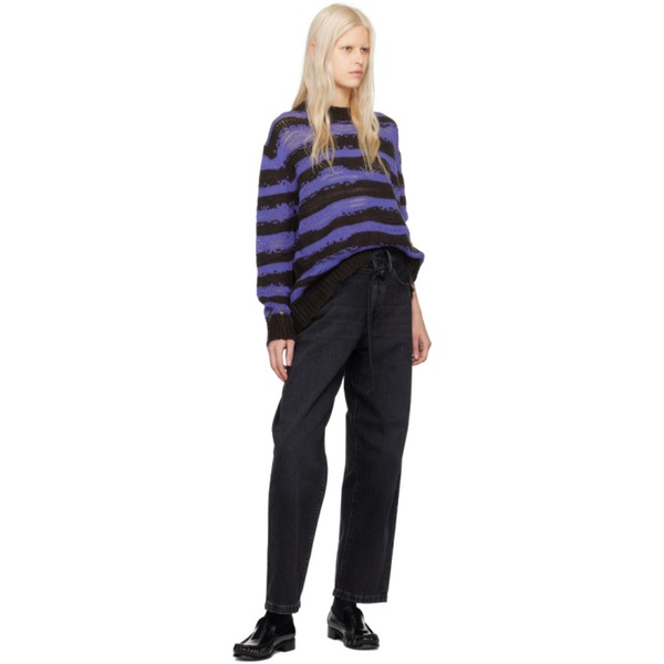 아크네스튜디오 아크네 스튜디오 Acne Studios Purple & Black Stripe Sweater 241129F096003