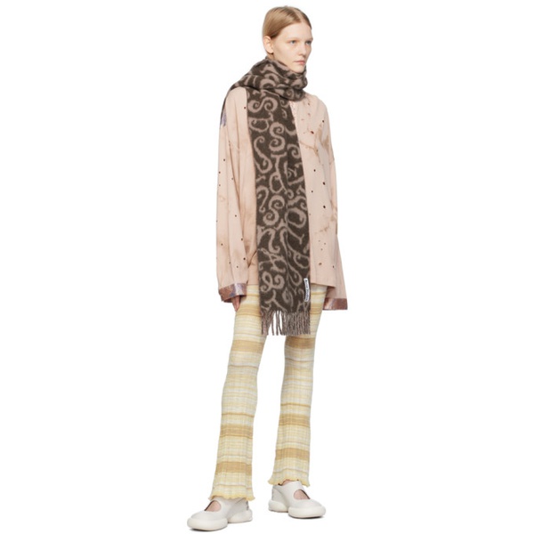 아크네스튜디오 아크네 스튜디오 Acne Studios Brown & Beige Monogram Scarf 232129F028015