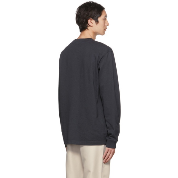 아크네스튜디오 아크네 스튜디오 Acne Studios Black Organic Cotton Long Sleeve T-Shirt 222129M213065
