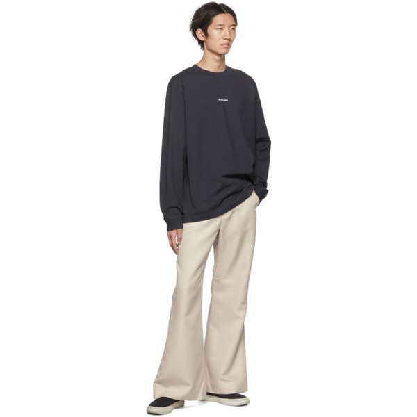 아크네스튜디오 아크네 스튜디오 Acne Studios Black Organic Cotton Long Sleeve T-Shirt 222129M213065