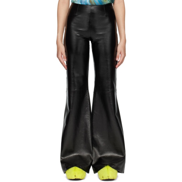 아크네스튜디오 아크네 스튜디오 Acne Studios Black Flared Leather Pants 231129F084003