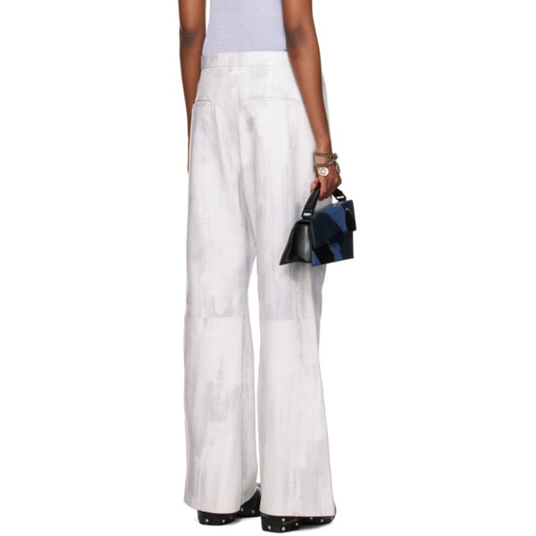 아크네스튜디오 아크네 스튜디오 Acne Studios SSENSE Exclusive White Leather Trousers 231129F084001