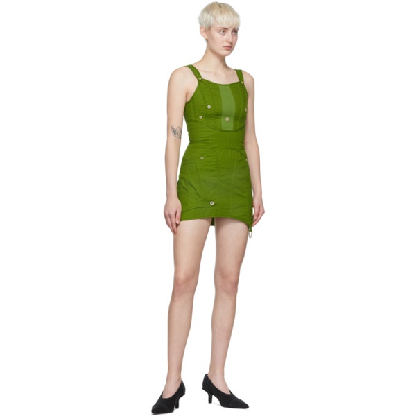 아크네스튜디오 아크네 스튜디오 Acne Studios Green Cotton Mini Dress 221129F052000