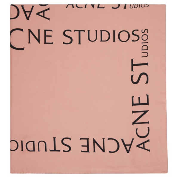 아크네스튜디오 아크네 스튜디오 Acne Studios Pink Logo Scarf 231129M150011
