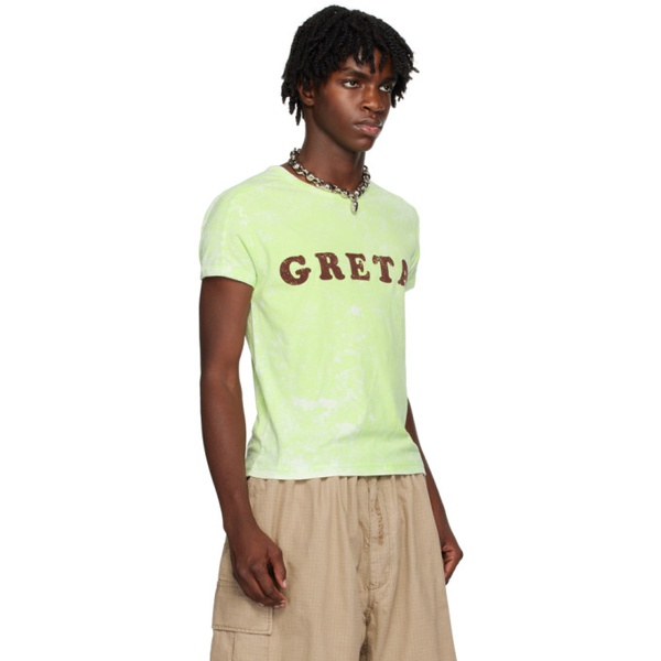 아크네스튜디오 아크네 스튜디오 Acne Studios Green Bleached T-Shirt 232129M213063