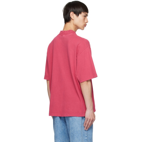 아크네스튜디오 아크네 스튜디오 Acne Studios Red Embossed T-Shirt 231129M213052