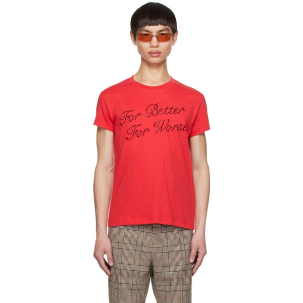 아크네스튜디오 아크네 스튜디오 Acne Studios Red For Better For Worse T-Shirt 231129M213042
