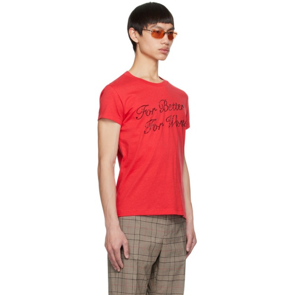 아크네스튜디오 아크네 스튜디오 Acne Studios Red For Better For Worse T-Shirt 231129M213042