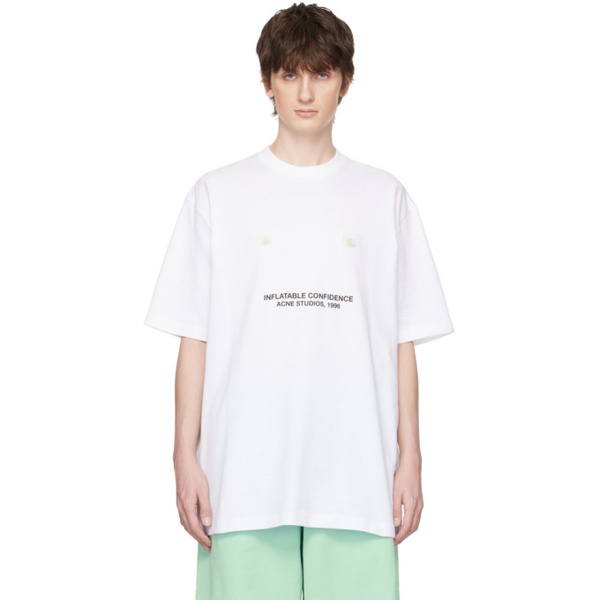 아크네스튜디오 아크네 스튜디오 Acne Studios White Inflatable Confidence T-Shirt 231129M213030