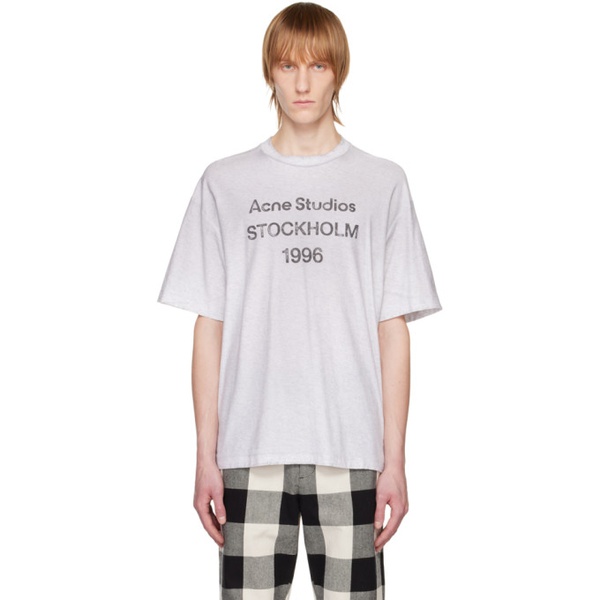 아크네스튜디오 아크네 스튜디오 Acne Studios Gray Printed T-Shirt 231129M213055